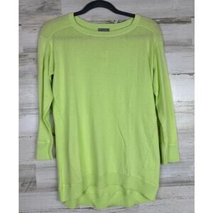 T by Talbots women's S lime green lightweight 3/4 sleeve knit sweater new